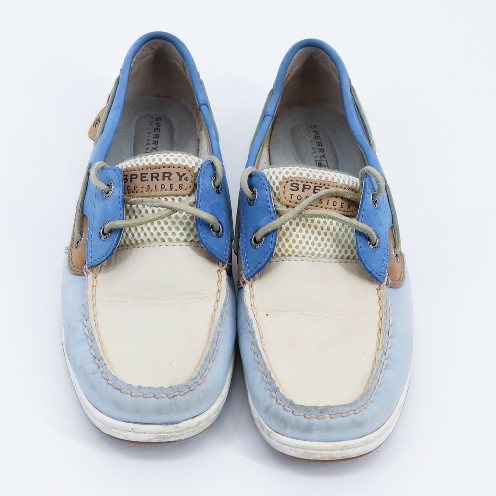 Sperry‎ Top-Sider Womens 9M Blue Tan Mesh Leather Boat Shoes 9244302 - Picture 9 of 12